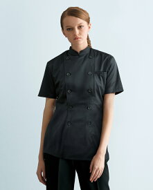 コックシャツ スタンドカラー 半袖 制電 男女兼用 AS-8047 チトセ 黒他4色 ベーカリー・カフェ・レストラン