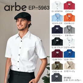 半袖カラーシャツ 12色 チトセ arbe chitose EP-5963 男性 女性 兼用 ブロード ポリエステル65％綿35％