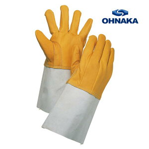 作業革手袋 牛表革コンビ5本指黄 YG-5 10双組 大中産業 溶接用