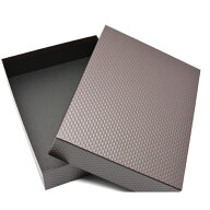 大人のおしゃれな書類箱 お道具箱茶X黒 A4サイズ（A4書類は勿論、A4クリアファイルもそのまま入れること…