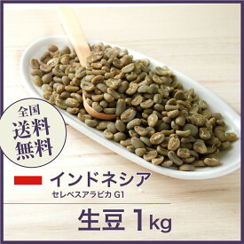 コーヒー生豆 1kg インドネシア セレベスアラビカ G1 送料無料 大山珈琲