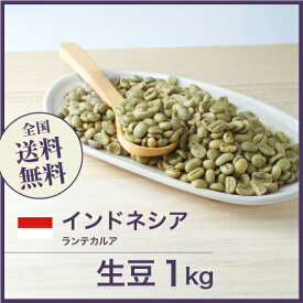 コーヒー生豆 1kg インドネシア ランテカルア 送料無料 大山珈琲