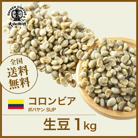 コーヒー生豆 1kg コロンビア ポパヤン SUP 送料無料 大山珈琲