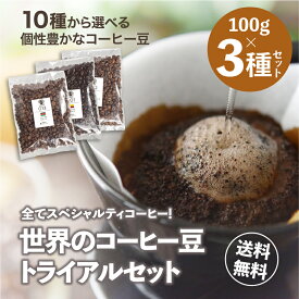選べるスペシャリティコーヒー豆 300g 100g×3種 10種から選ぶ 自家焙煎 送料無料 ポスト便 コーヒー豆 珈琲豆 お試し 買い回り