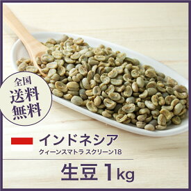 コーヒー生豆 1kg クィーンスマトラ スクリーン18 インドネシア ニュークロップ 送料無料 大山珈琲