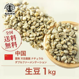コーヒー生豆 1kg 雲南 天空農園 ナチュラル ダブルファーメンテーション 送料無料 大山珈琲