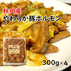 秋田産やわらか豚ホルモン 300g×4 ホルモン焼き 冷凍