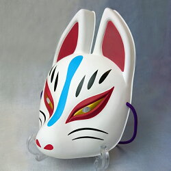 楽天市場 民芸品お面 狐面 半面 お面 きつねお面 個包装なし おめんのダイシン 楽天市場店