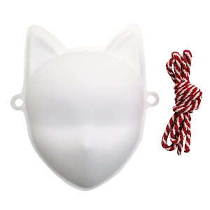 【ミニお面】狐・弐(白塗り)