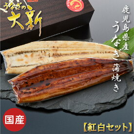 【紅白セット】 うなぎ 国産 ギフト プレゼント 鰻 蒲焼き 白焼き 各1尾 土用の丑 鹿児島県産 タレ 山椒付き うなぎ蒲焼き 贈物 真空パック お中元 お歳暮 内祝い お祝い 丑の日 指宿 ウナギ 蒲焼 白焼