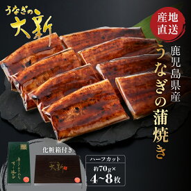 うなぎ ハーフカット 国産 ギフト プレゼント 鰻 蒲焼き 土用の丑 鹿児島県産 タレ 山椒付き うなぎ蒲焼き 贈物 真空パック お中元 お歳暮 内祝い お祝い 丑の日 指宿 ウナギ