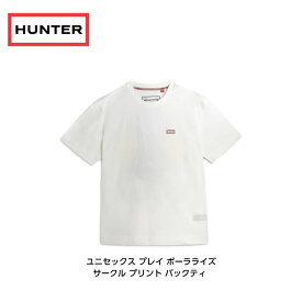 ハンター HUNTER Tシャツ ユニセックス プレイ ポーラライズ サークル プリント バック ティー URJ1707CTN ホワイト【国内正規品】