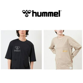 ヒュンメル hummel メンズ レディース ロングTシャツ S-hummel PLAY ブラック ベージュ