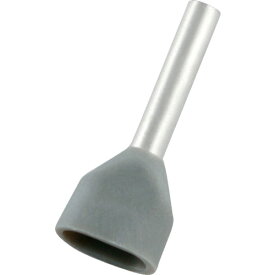トラスコ中山 TRUSCO フェルール圧着端子 絶縁スリーブ付き ツインタイプ 0.75-10 100個入 FTT7510-GY [1-257-1436]