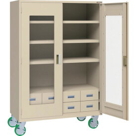 トラスコ中山 【個人宅不可】 TRUSCO スーパーヘビーキャビネット 窓・引出小8個・キャスター付 SHC-604MC8S-A [1-585-6929]