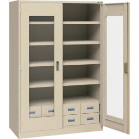 トラスコ中山 【個人宅不可】 TRUSCO スーパーヘビーキャビネット 窓・4枚棚・引出小8個 SHC-604L8S-A [1-585-6952]