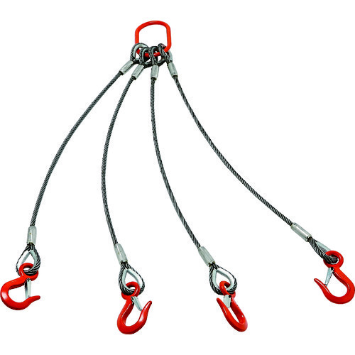 トラスコ中山 TRUSCO 4本吊りアルミロックスリング フック付き 6mmX1.5m TWEL-4P-6S1.5 [A020501]