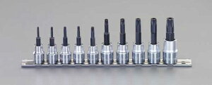�G�X�R ESCO �y�l��s�z 3/8�hDR/T10-T55 �mBore-Torx�n�r�b�g�\�P�b�g�Z�b�g EA618JW [2-5164985]