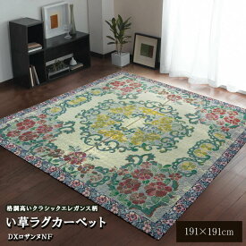 イケヒコ 【代引不可】 い草ラグカーペット 「DXロザンヌNF」 約191×191cm（裏:不織布） 8107970 [H030519]