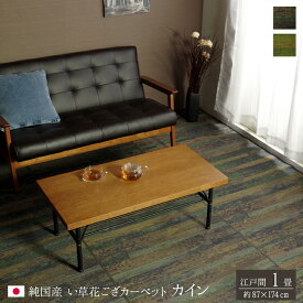 イケヒコ 【代引不可】 純国産 い草花ござカーペット 「カイン」 ブルー 江戸間1畳(約87×174cm） 4132701 [H030519]