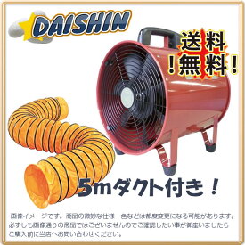 【ポイント5倍】 10月限定エントリー（10/31まで）【当日出荷】DAISHIN工具箱 ポータブルファン 送風機　300 ダクト5m付き 軸流送排風機 低価格 安い オリジナルセット [241-500107]