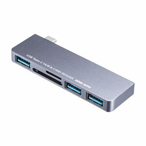 サンワサプライ  USB Type-Cハブ（カードリーダー付き） USB-3TCHC18GY [F040323]