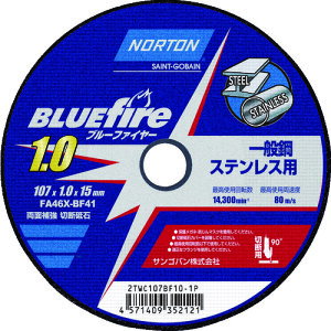 �T���S�o�� �y10���̔��zNORTON �ؒf�u�� �u���[�t�@�C���[ 107mm×1.0mm 2TWC107BF101P [816-352121]