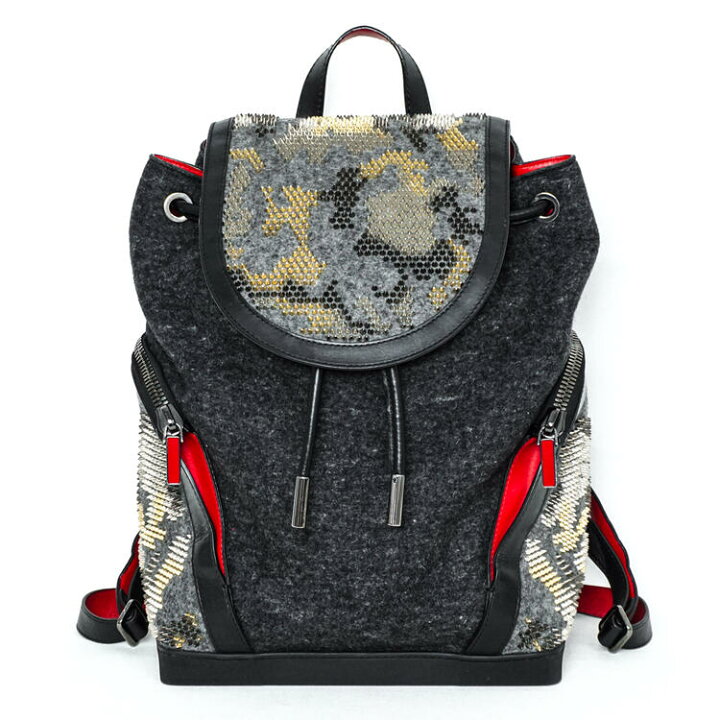 クリスチャンルブタン.ブラック/レッド リュック・バックパック （楽天  