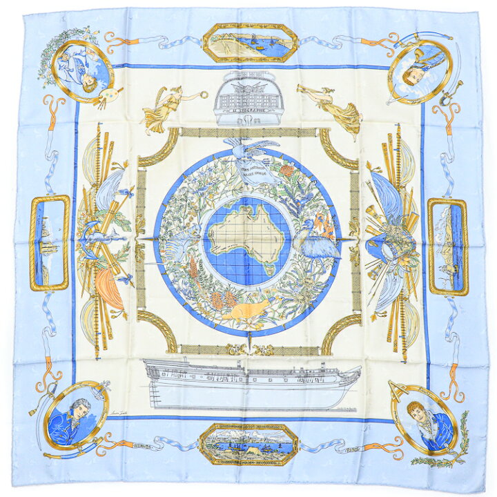 楽天市場】【中古】エルメス LE GEOGRAPHE 地理学者 カレ 90 スカーフ  