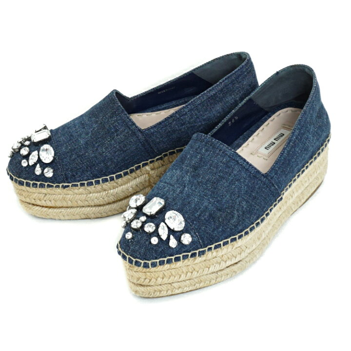 楽天市場】【良品】 miumiu ミュウミュウ レディースシューズ デニム  