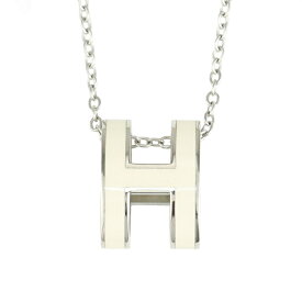 【美品】HERMES エルメス ポップアッシュ ペンダント ネックレス メタル ラッカーホワイト シルバー 金具 ブランドアクセサリー 5468642mX 【中古】