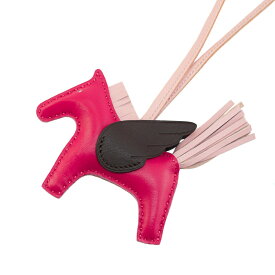 【美品】HERMES ロデオ ペガサス PM バッグチャーム アニョーミロ フランボワーズ ローズサクラ ルージュセリエ W刻 バッグ用アクセサリー ブランド小物 5480764m【中古】