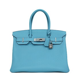 【美品】HERMES バーキン30 ハンドバッグ トリヨンクレマンス ブルーノール シルバー金具 Z刻 ブランドバッグ 5s63418h【中古】
