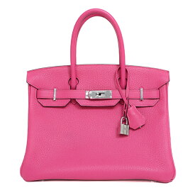 【美品】HERMES バーキン30 ハンドバッグ トリヨンクレマンス ローズショッキング シルバー金具 Z刻 ブランドバッグ 5s63518h【中古】
