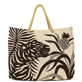 【極美品】HERMES ビーチバッグ ハンドバッグ ティーグル・ア・ラナナス コットン 100％ ベージュ ブランドバッグ5523315j【中古】