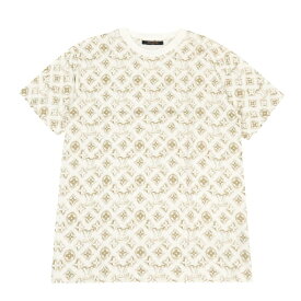 【美品】LOUIS VUITTON Tシャツ トップス RM232M NPG HPY15W コットン 100％ XL ホワイト×ベージュ 5512255m【中古】