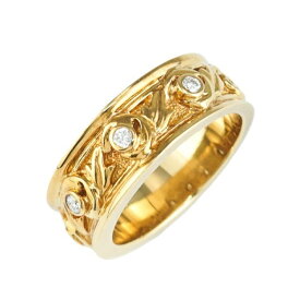 MIKIMOTO ダイヤモンド 4P リング 指輪 K18YG イエローゴールド 0.10ct ＃12 ブランドジュエリー 5s71417j【中古】