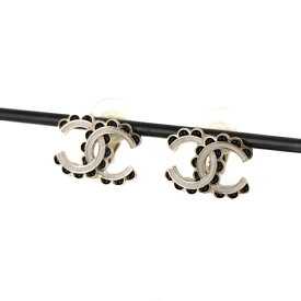 【ほぼ未使用品】CHANEL ココマーク ロゴ イヤリング レディースアクセサリー C24B 2024年 メタル ゴールド ブラック パールホワイト 5615085m 【中古】