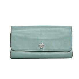クロムハーツ CHROME HEARTS JUDY NOVELTY ジュディ ノベルティ クロスボールボタン ブルー グレー レザー 二つ折り 長財布 メンズ ブランド財布 558865m【中古】
