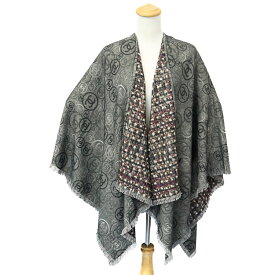 【美品】CHANEL ストール マフラー ショール リバーシブル カシミヤ 100％ グレー ツイード 5631268m【中古】