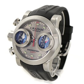 【美品】 GRAHAM SWORDFISH レフトハンド 自動巻き クロノグラフ ラバーベルト メンズ 腕時計 美品 5590411j 【中古】