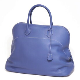 【美品】HERMES ボリード リラックス 45 男女兼用バッグ ハンドバッグ ボストンバッグ 2018年 カーフ ブルーライトン シルバー金具 ネイビー 4250130J 【中古】