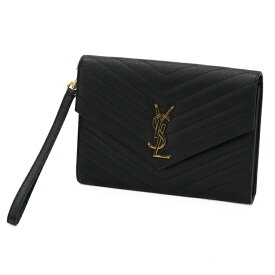 【極美品】Saint Laurent カサンドラ チェーンウォレット レディースバッグ クラッチバッグ モノグラム 617662 レザー ブラック ブランドバッグ 5443010JF4【中古】