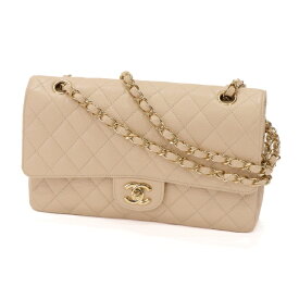 【中古】CHANEL ココマーク マトラッセ25 ダブルフラップ 13番台 レディースショルダーバッグ キャビアスキン ゴールド金具 ベージュ 5523879j