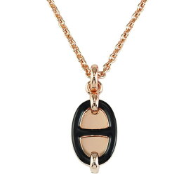 【美品】HERMES シエーヌダンクル ミニ マイヨン PM レディースアクセサリー ネックレス ペンダント 100053FO メタル パラジウム ローズゴールド金具 ブラック 6020273m
