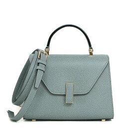 【美品】ヴァレクストラ マイクロイジィデ パウダーブルー グレー レザー 2WAYハンドバッグ 5415520j 【中古】