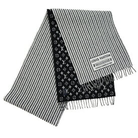 【美品】LOUIS VUITTON マフラー マイ ネヴァーフル ストール M96492 ウール カシミヤ ノワール ブラック ブランド小物 6039688m【中古】