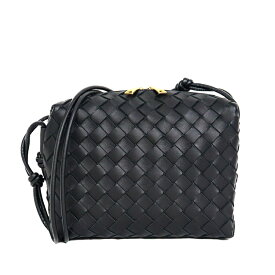 【極美品】BOTTEGA VENETA ループ カメラバッグ イントレチャート ショルダーバッグ 723548 V1G11 レザー ブラック ブランドバッグ ボッテガ 6039222j【中古】