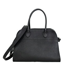 【美品】 ザ・ロウ ソフトマルゴー10 ハンドバッグ ショルダーバッグ W1190L133BLPL カーフスキンレザー ブラック ブランドバッグ THE ROW 6053653j 【中古】