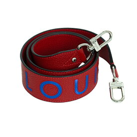 ルイ・ヴィトン ショルダーストラップ ロゴ J02434 トリヨンレザー レッド ブルー シルバー金具 ストラップ バッグ用アクセサリー LOUIS VUITTON 4357134m【中古】